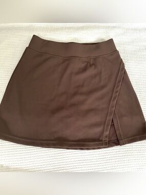 Taupe Athletic Skort with Front Slit